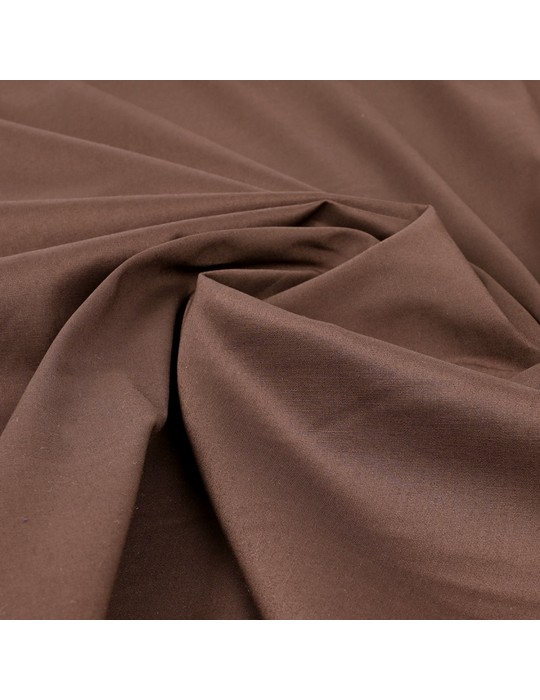 Tissu popeline uni cacao