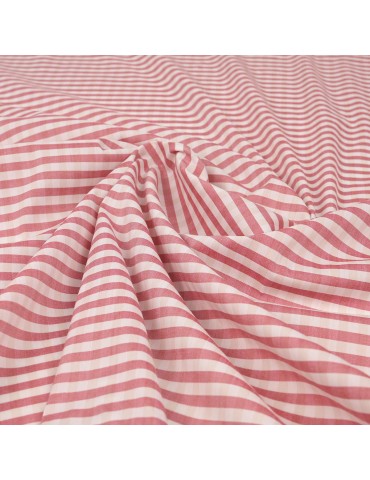Toile rayée rose/blanc