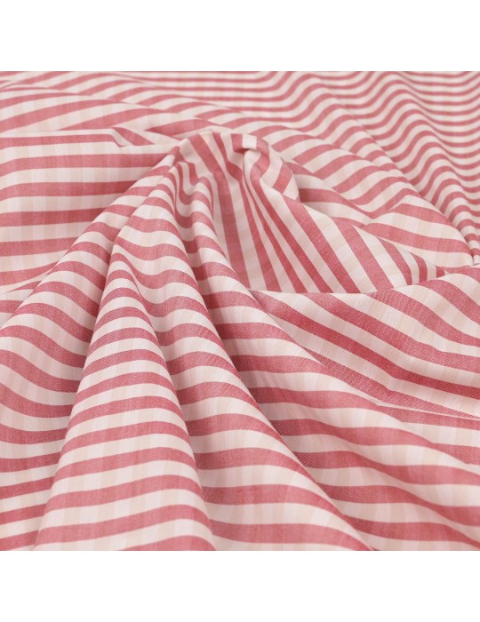 Toile rayée rose/blanc