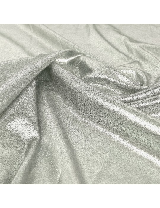 Tissu maille uni argenté/gris