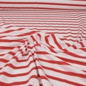 Tissu jersey rayé blanc/rouge Tissu jersey rayé blanc/rouge