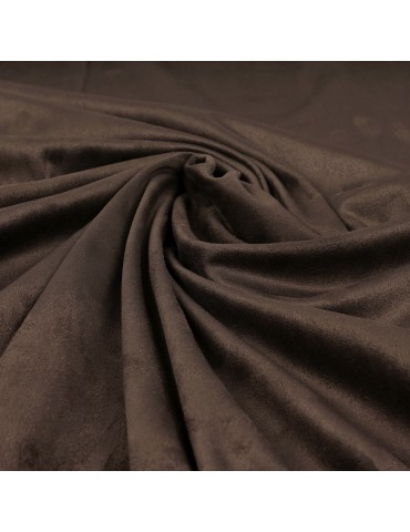 Tissu suédine uni marron