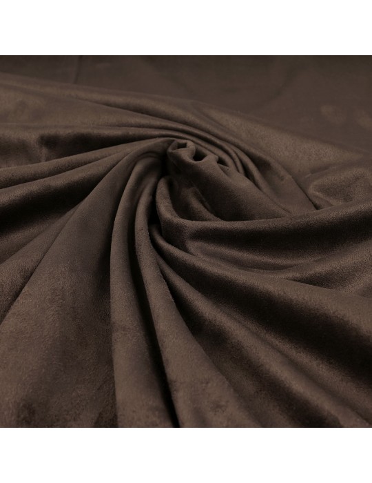Tissu suédine uni marron