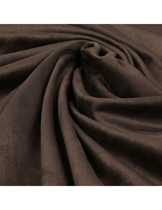 Tissu suédine uni marron