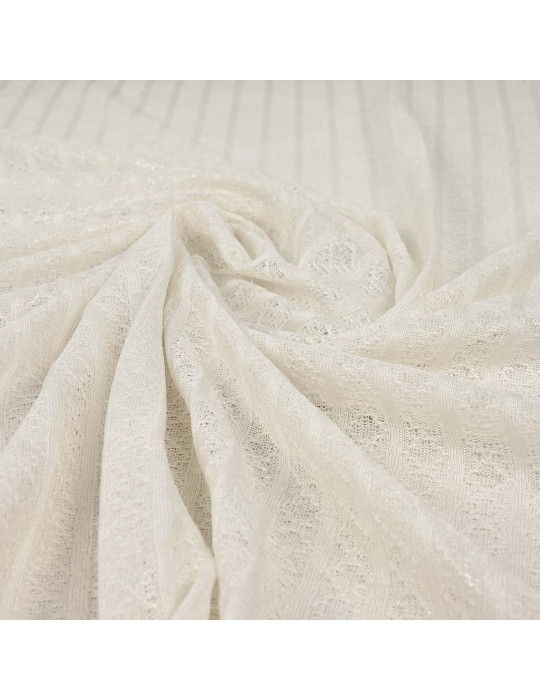 Tissu dentelle argenté