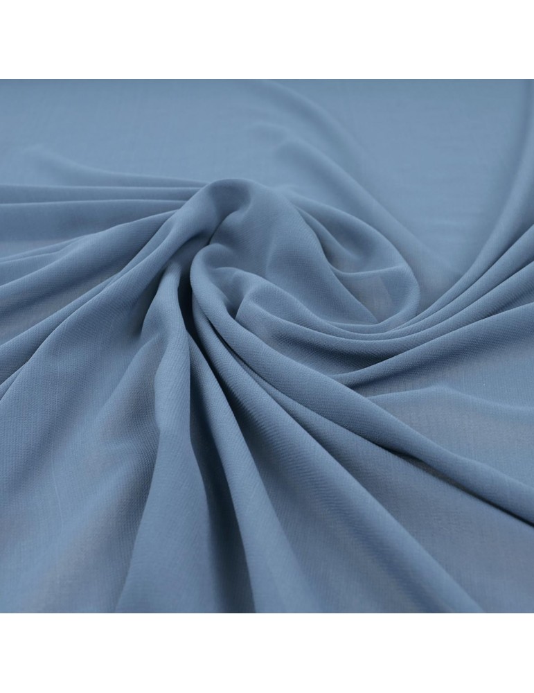 Tissu mousseline uni bleu