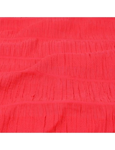 Tissu gaufré brodé corail
