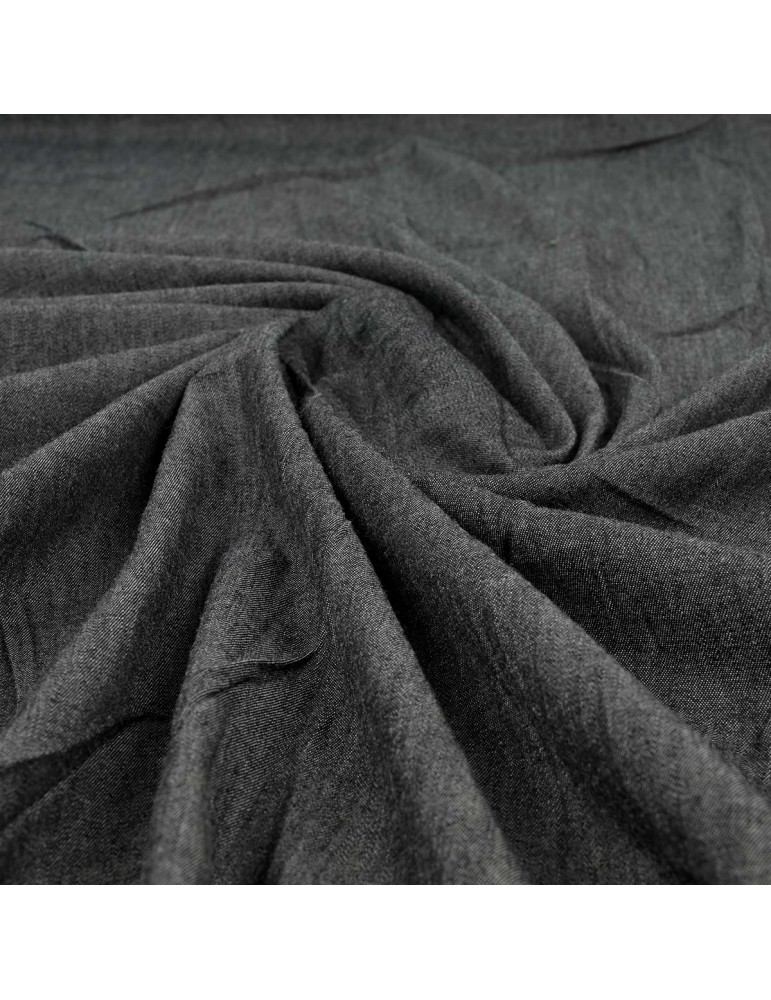 Tissu chambray à perles noir Tissu chambray à perles noir