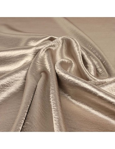 Tissu satin crêpe uni sable