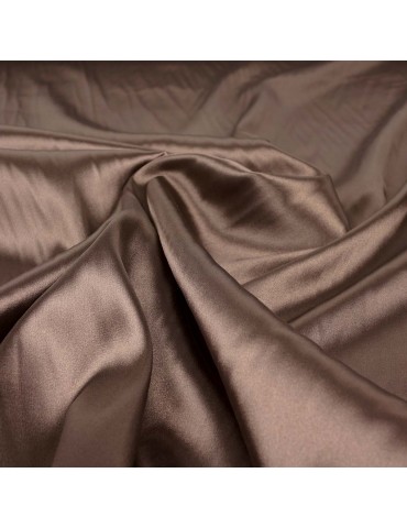 Tissu satin élasthanne uni marron
