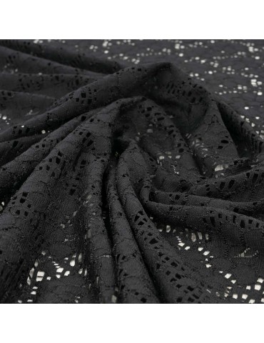 Coupon tissu dentelle noir 300 x 145 cm
