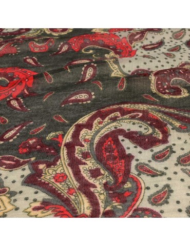 Coupon tissu d'habillement noir/rouge 300 x 140 cm