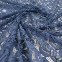 Coupon tissu dentelle bleu jean 300 x 140 cm Coupon tissu dentelle bleu jean 300 x 140 cm