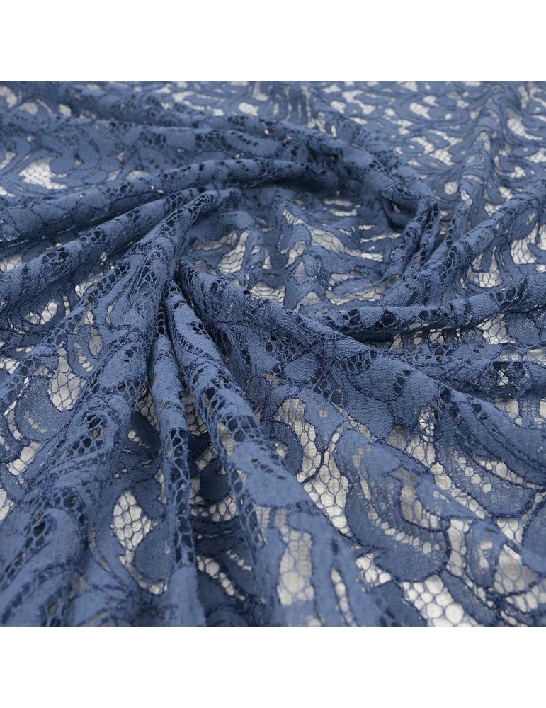 Coupon tissu dentelle bleu jean 300 x 140 cm Coupon tissu dentelle bleu jean 300 x 140 cm
