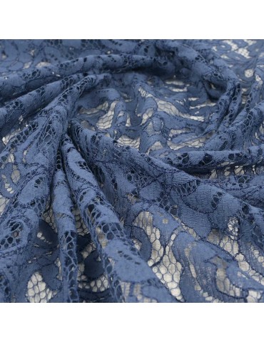 Coupon tissu dentelle bleu jean 300 x 140 cm