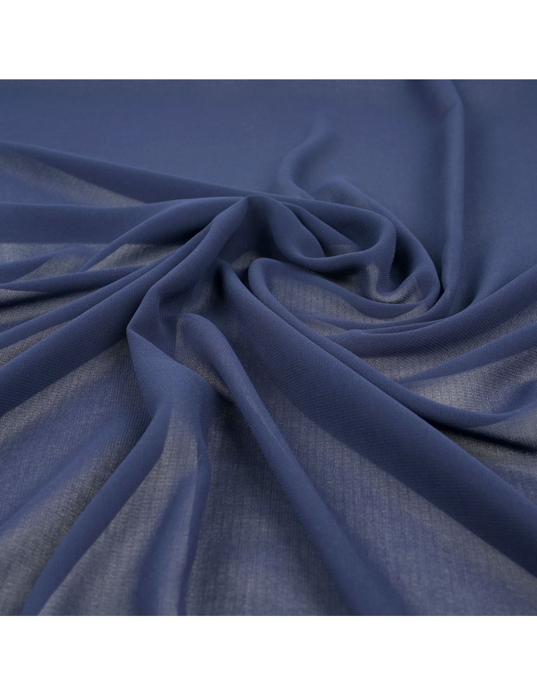 Tissu mousseline bleu navy