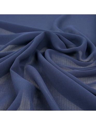 Tissu mousseline bleu navy