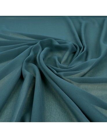 Tissu mousseline bleu pétrole