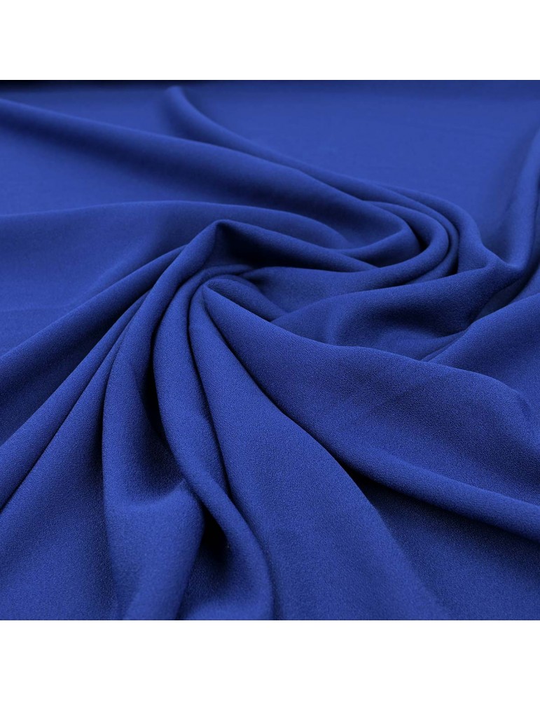 Tissu crêpe uni bleu royal Tissu crêpe uni bleu royal