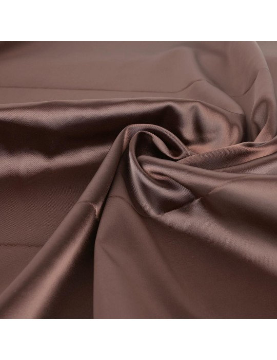 Coupon tissu satin uni marron