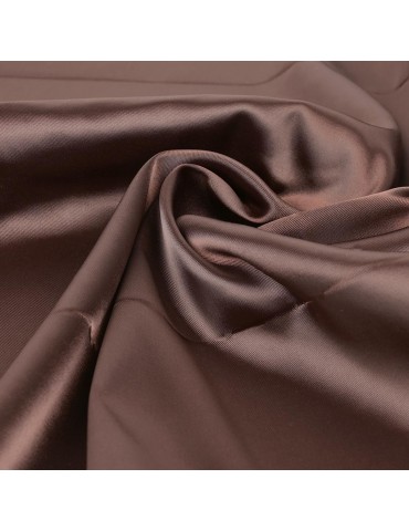 Coupon tissu satin uni marron