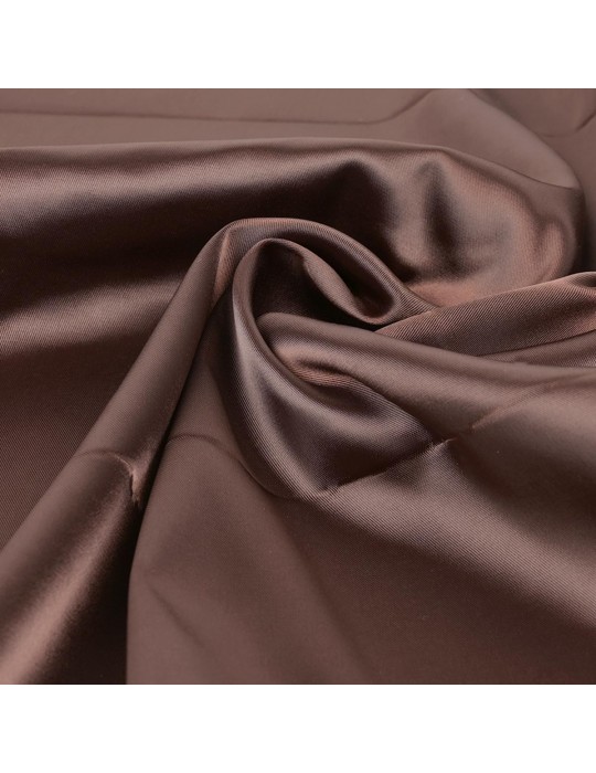 Coupon tissu satin uni marron