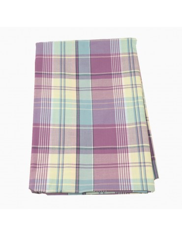 Coupon 100 % coton carreaux violet/bleu