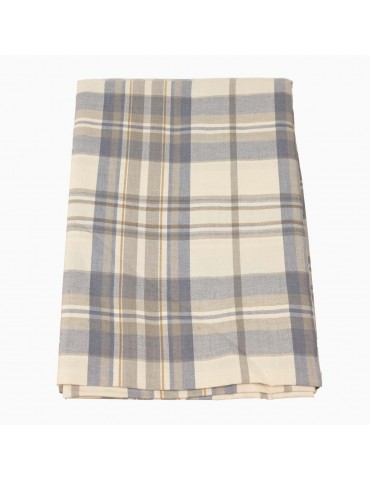 Coupon 100 % coton quadrillage écru/violet