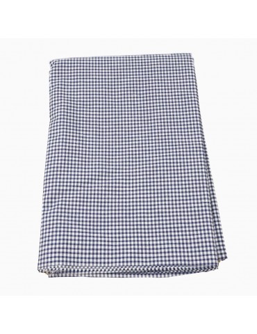 Coupon 100 % coton carreaux marine/blanc