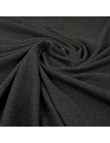 Tissu jersey côtelé uni noir
