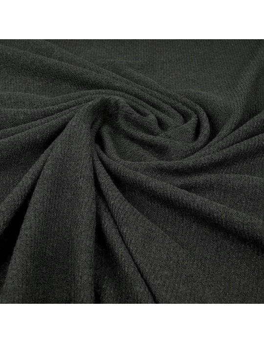 Tissu jersey côtelé uni noir