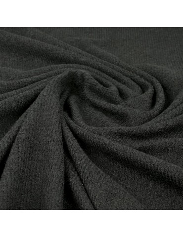 Tissu jersey côtelé uni noir