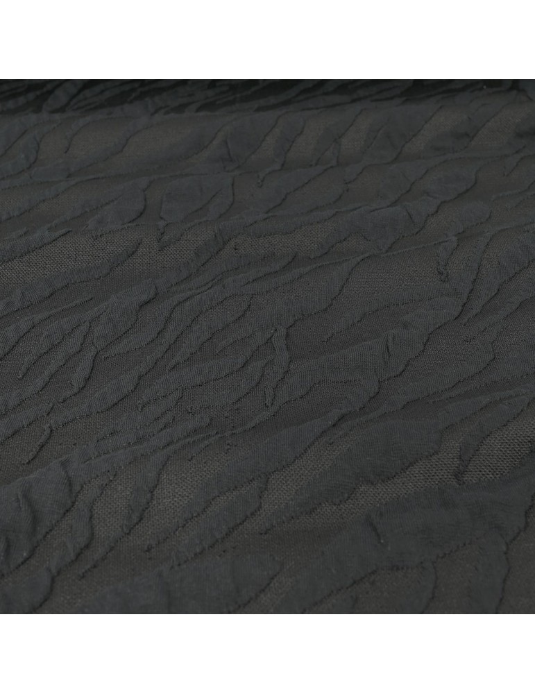 Tissu jersey feuille noir Tissu jersey feuille noir