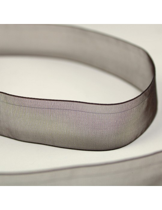 Ruban voile 25 mm marron