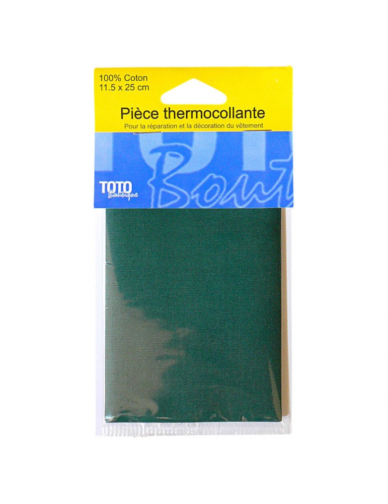 Pièce thermocollante percale 11.5x25cm vert Pièce thermocollante percale 11.5x25cm vert