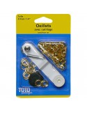 Oeillets avec outillage couleur or 5,5 mm nc Oeillets avec outillage couleur or 5,5 mm nc