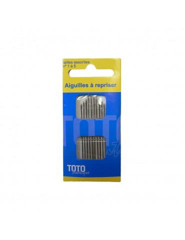 Lot de 10  aiguilles à repriser n°1 à 5