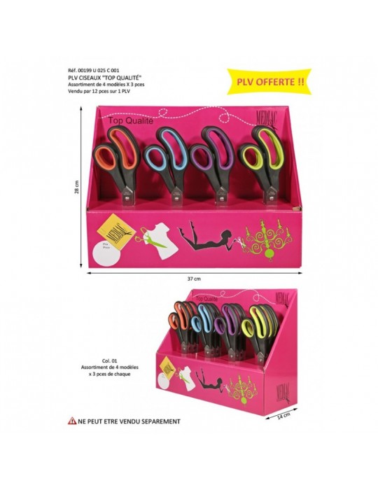 Ciseaux en P.L.V. assortiment