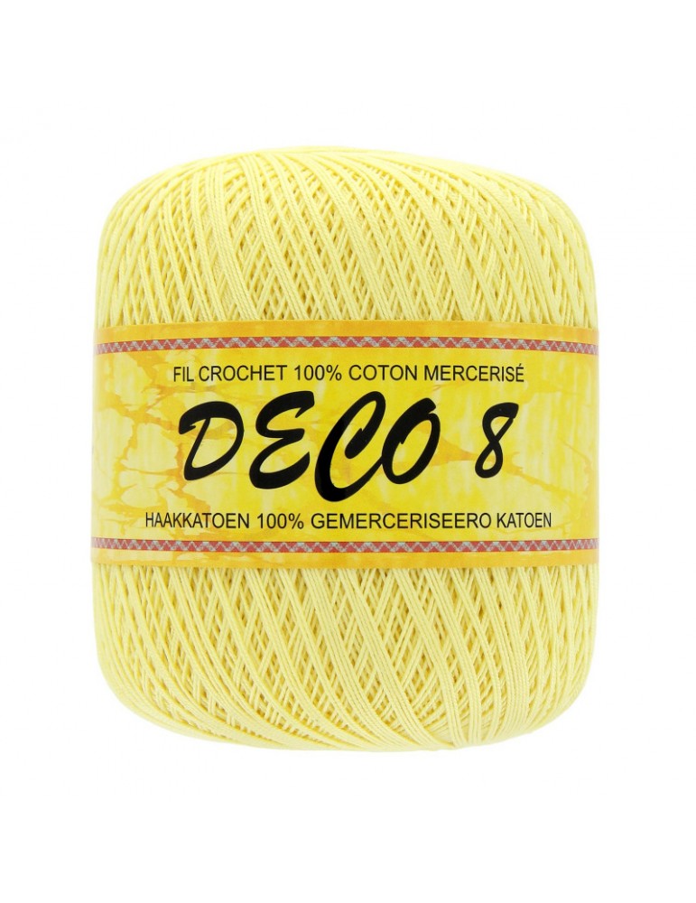 Pelote coton à crocheter Deco 8 jaune Pelote coton à crocheter Deco 8 jaune