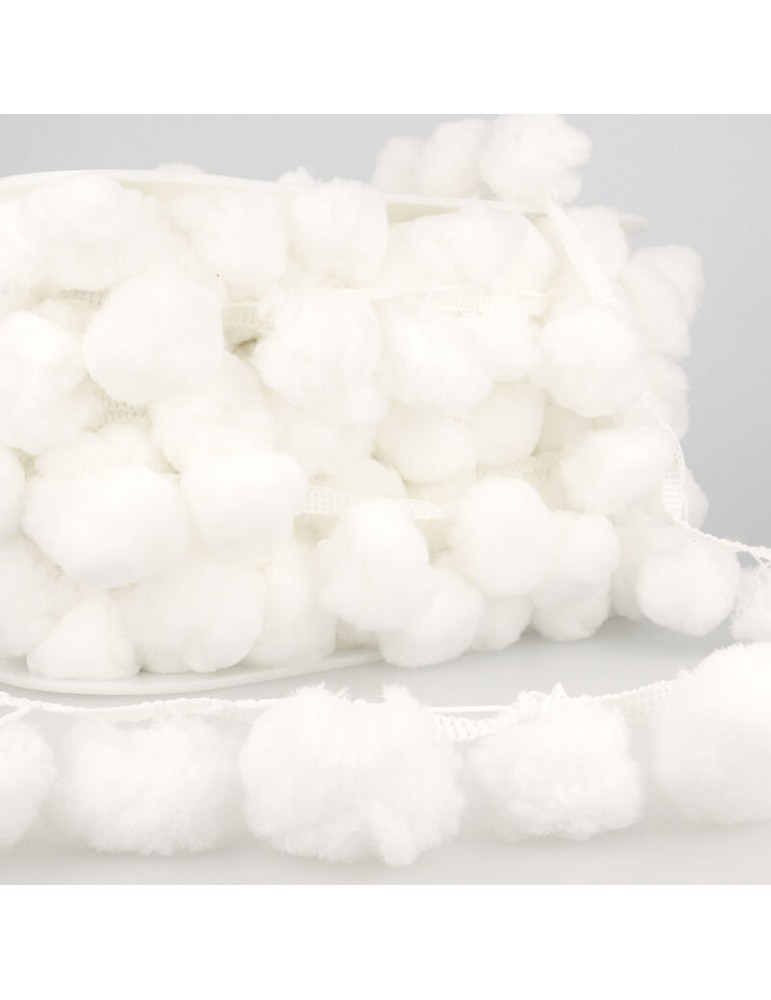 Galon pompons 20 mm blanc Galon pompons 20 mm blanc