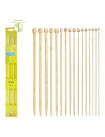Aiguilles à tricoter en bambou 35cm ø5mm