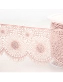 Tulle brodé 40 mm rose Tulle brodé 40 mm rose