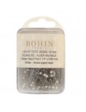 Boîte de 150 épingles tête de verre blanche 30 x 0,60 mm Boîte de 150 épingles tête de verre blanche 30 x 0,60 mm