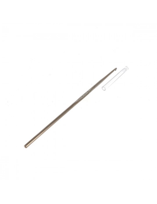 Crochet dentelle acier + étui 12 cm 