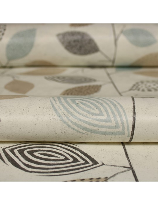 Toile cirée imprimée beige