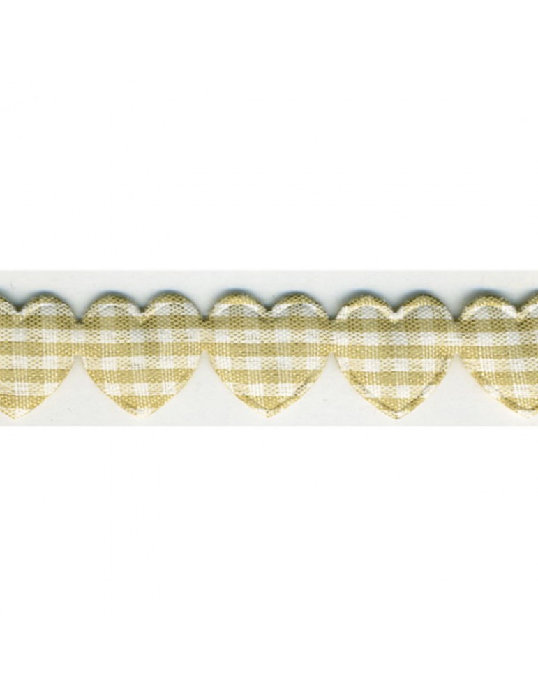 Guirlande de coeurs 15 mm beige Guirlande de coeurs 15 mm beige