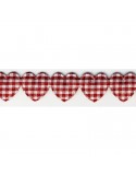 Guirlande de coeurs 15 mm  rouge