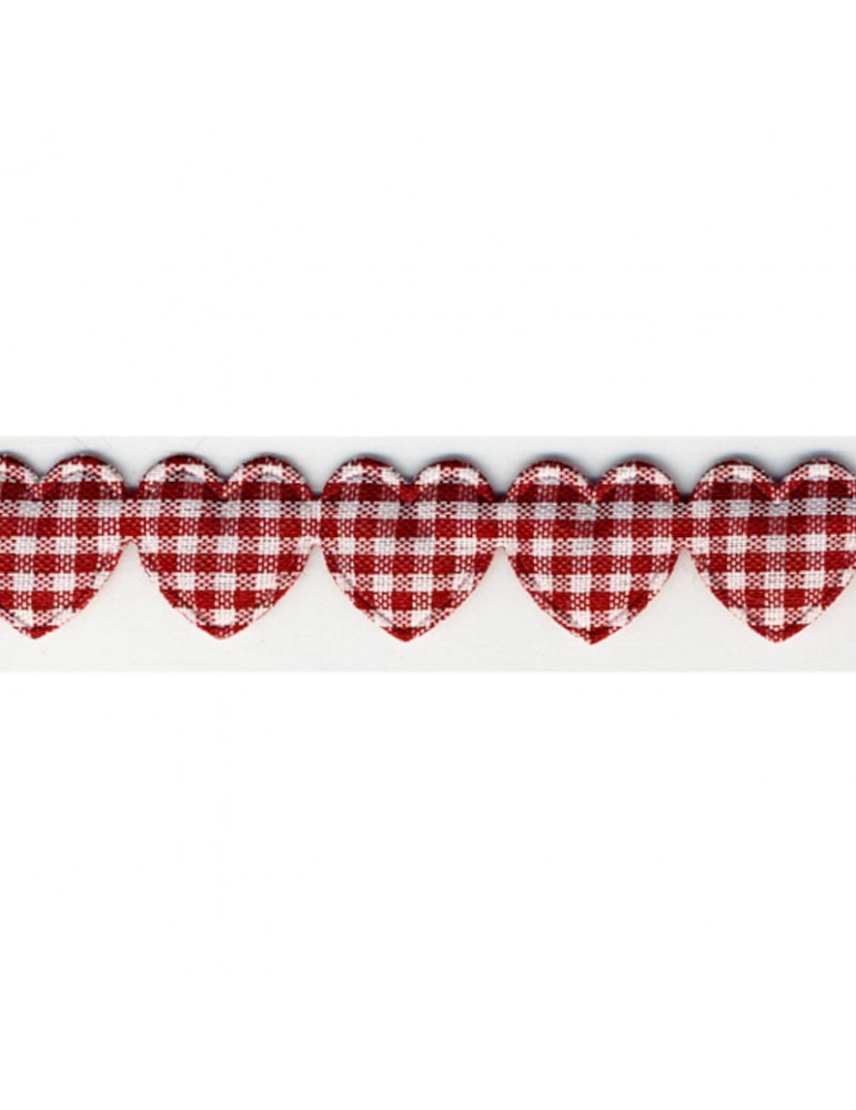 Guirlande de coeurs 15 mm  rouge