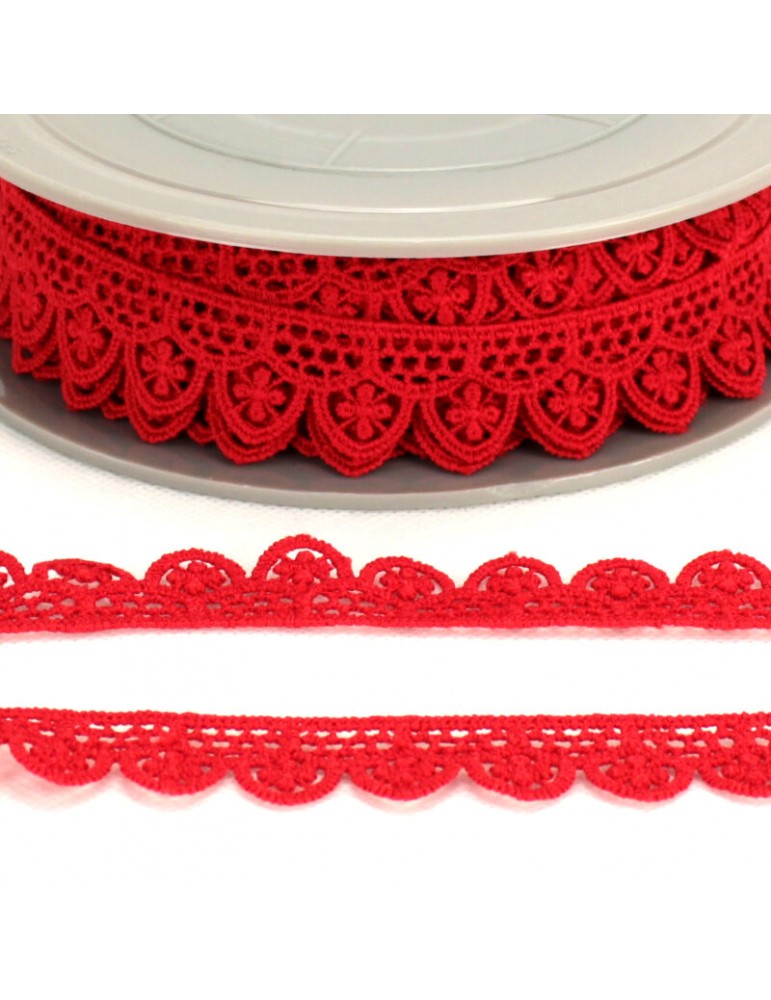 Guipure 20 mm rouge