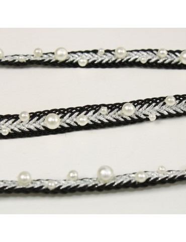 Galon de perles noir